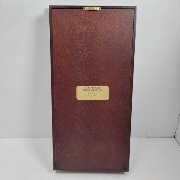 The Danbury Mint Border Collie Stained Glass Lighted Clock 4-Seasons Like New - Picture 2 of 12